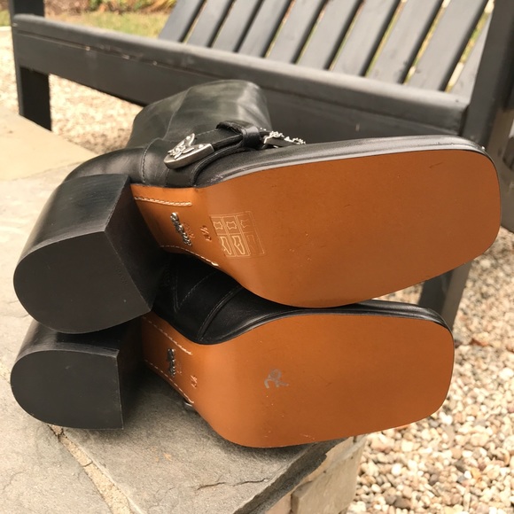 Coach Black Western Buckle Bootie Leather NEW - Picture 8 of 8